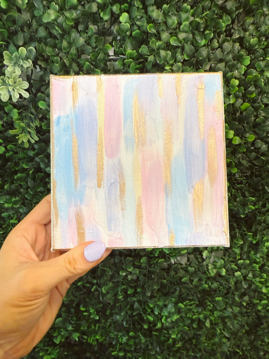 Brushstrokes Pastel Gold Accent- 6x6