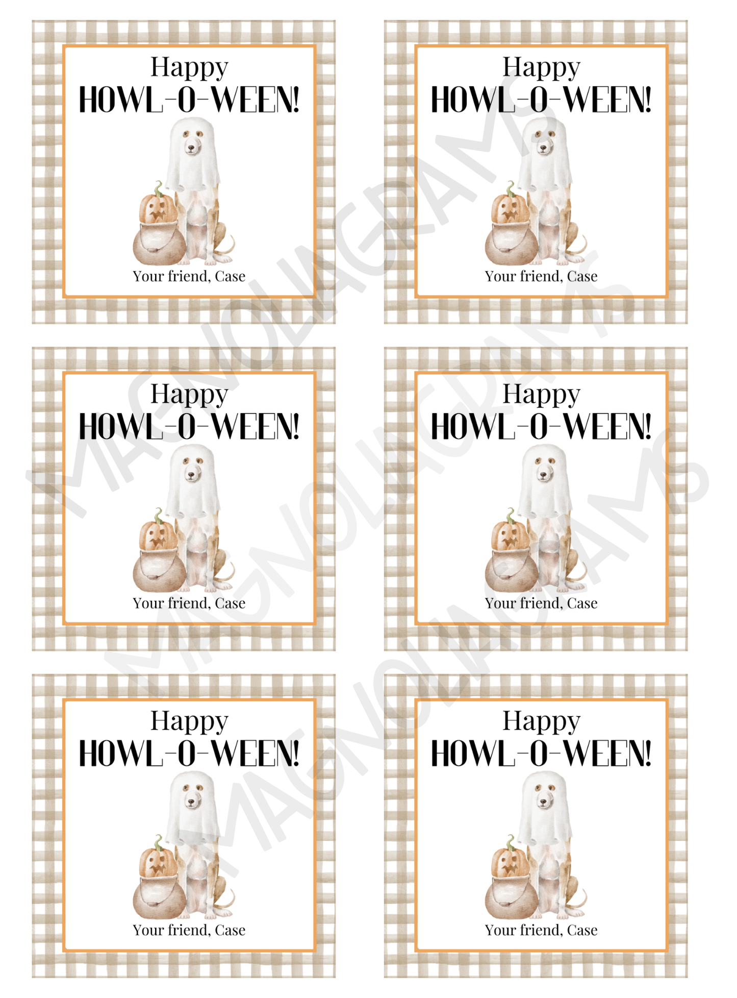 HOWL-O-WEEN GOODY BAG TAG