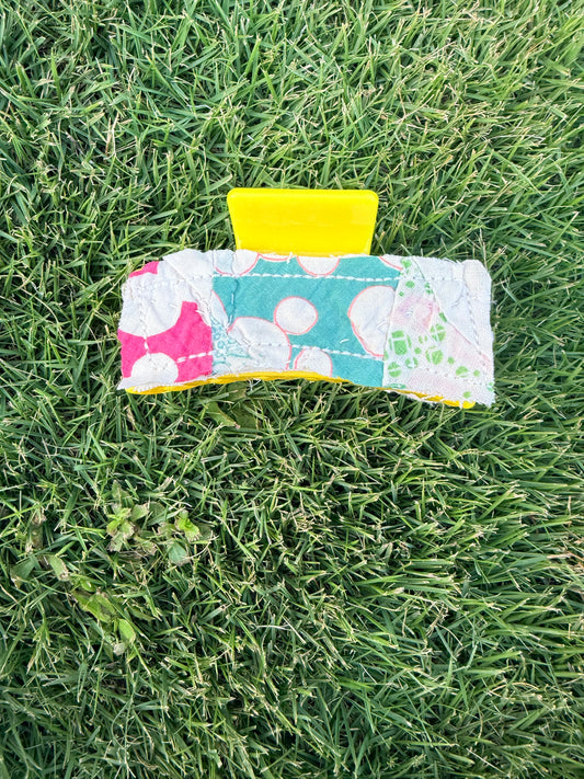Vintage Quilt Claw Clip 3.5in 53