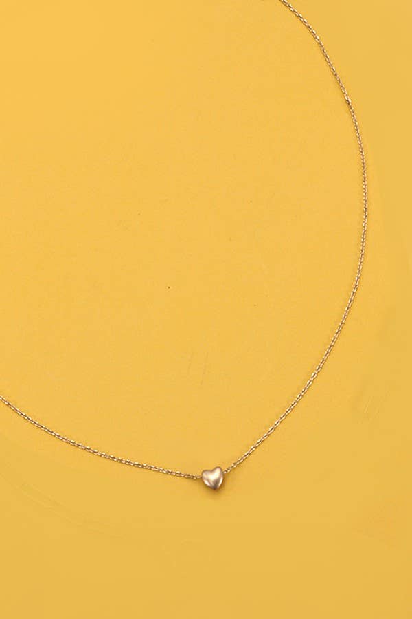 MINI DELICATE PUFFY HEART CHAIN NECKLACE | 80N297