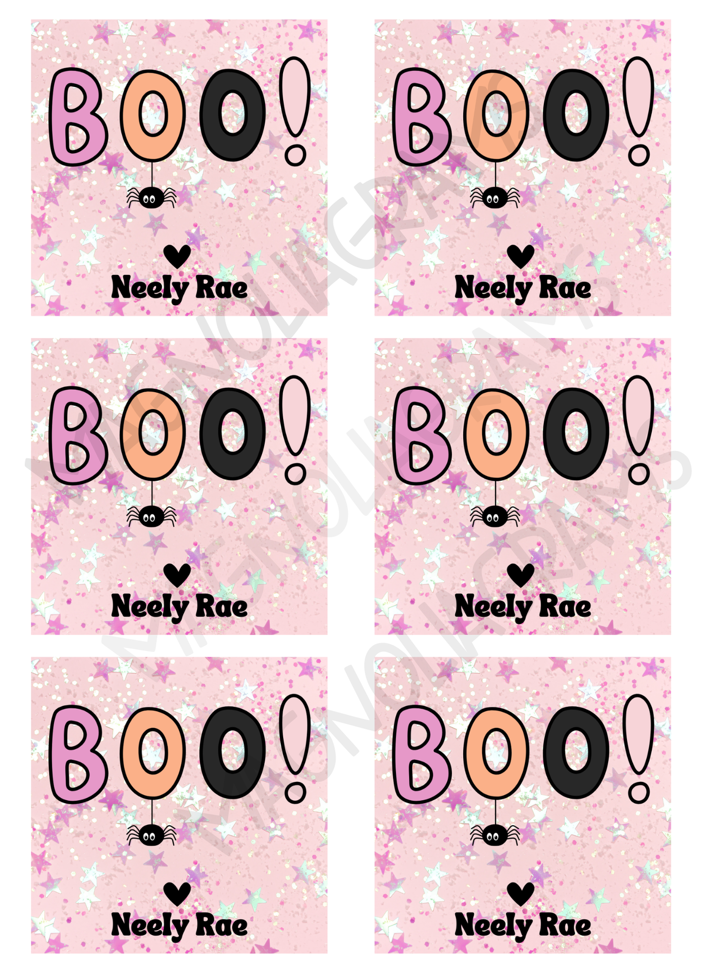 SPARKLE BOO GOODY BAG TAG