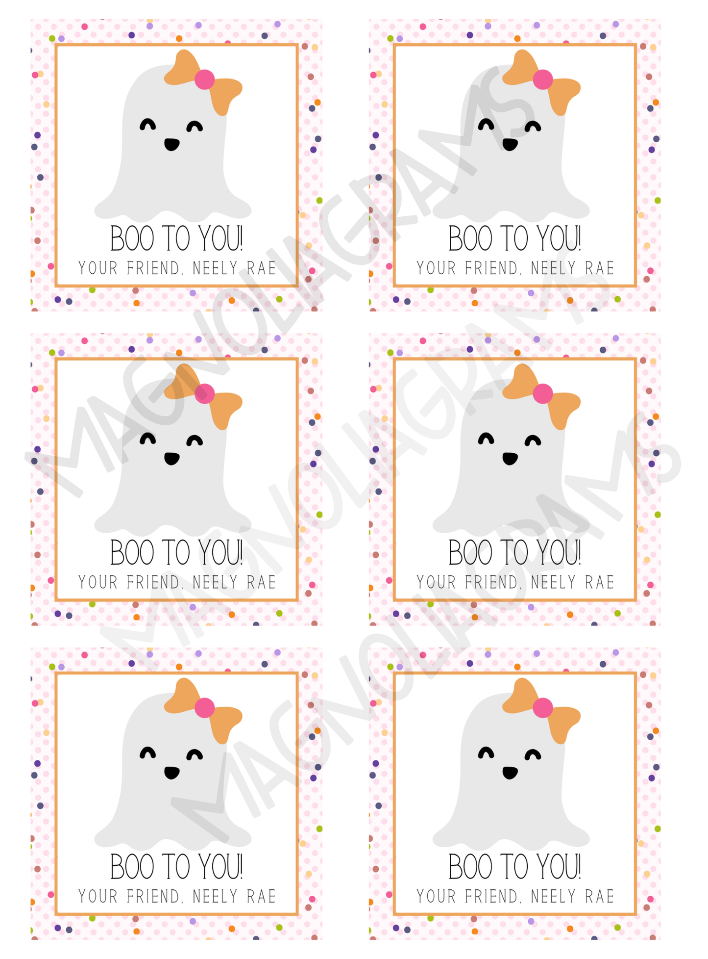 BOO TO YOU GOODY BAG TAG