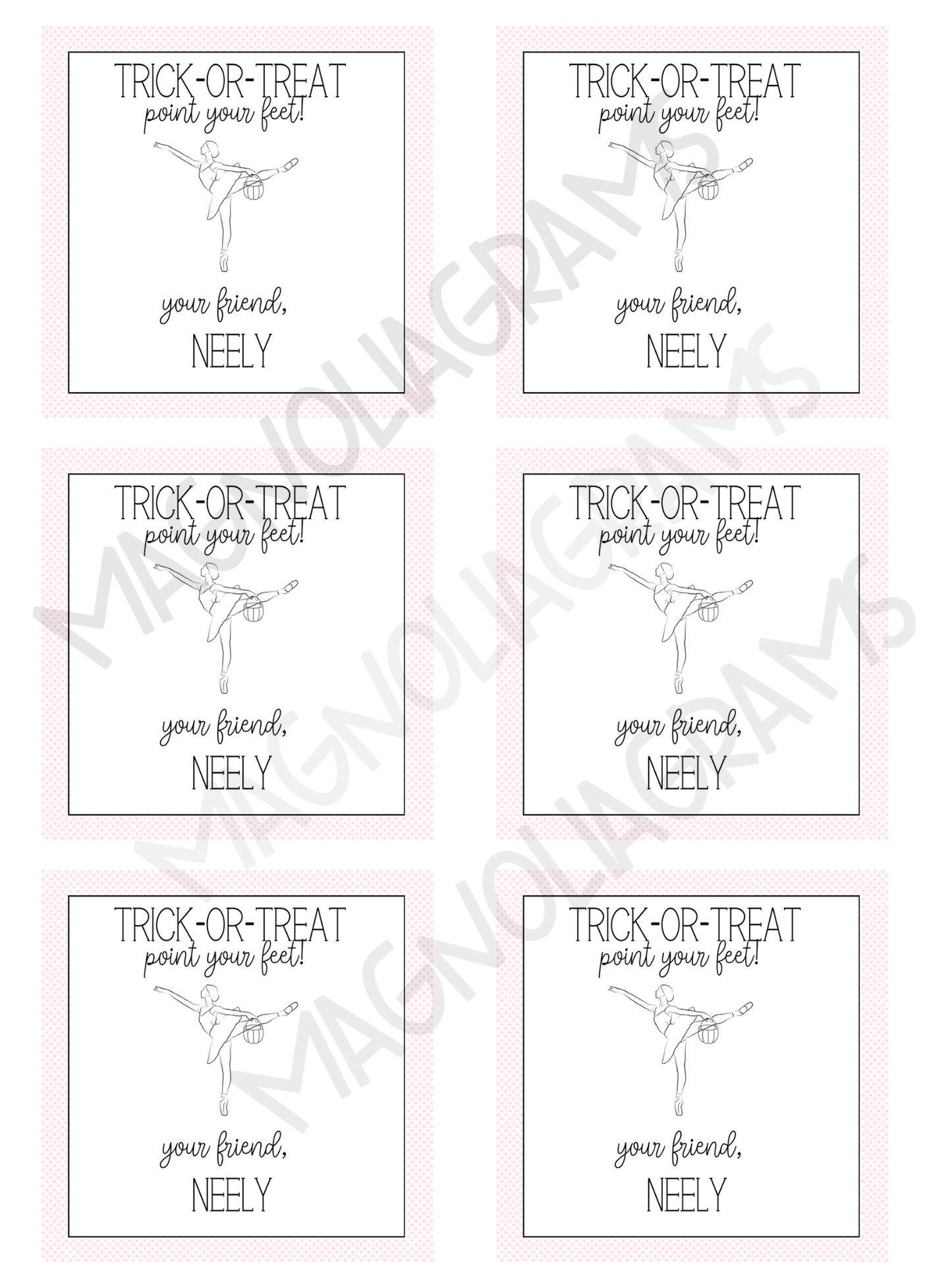 BALLERINA GOODY BAG TAG