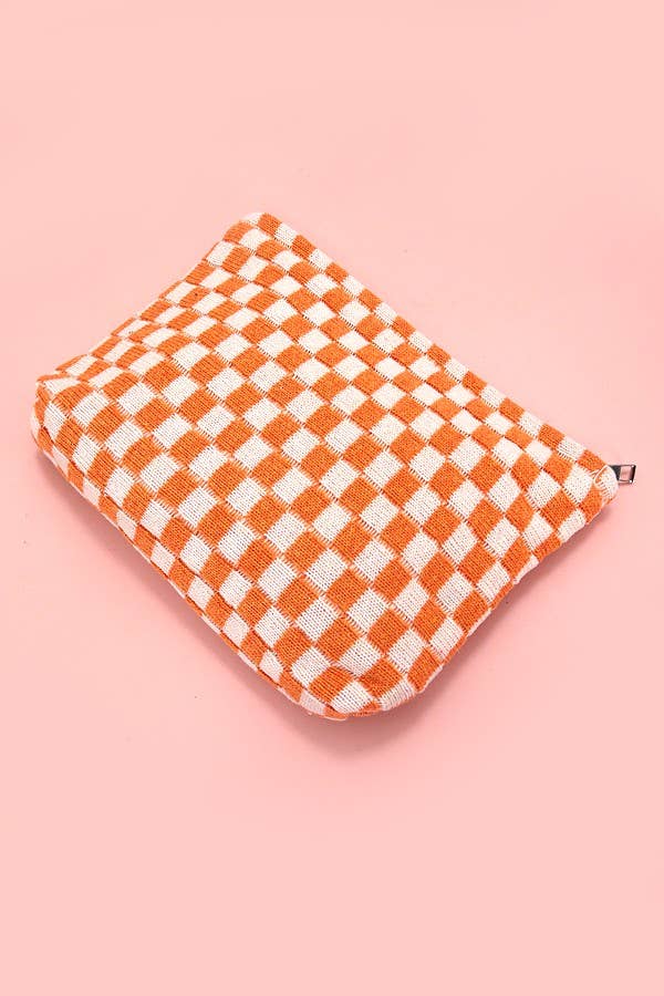 TRAVEL CHECKER MAKEUP COSMETIC POUCH BAG | 40P528
