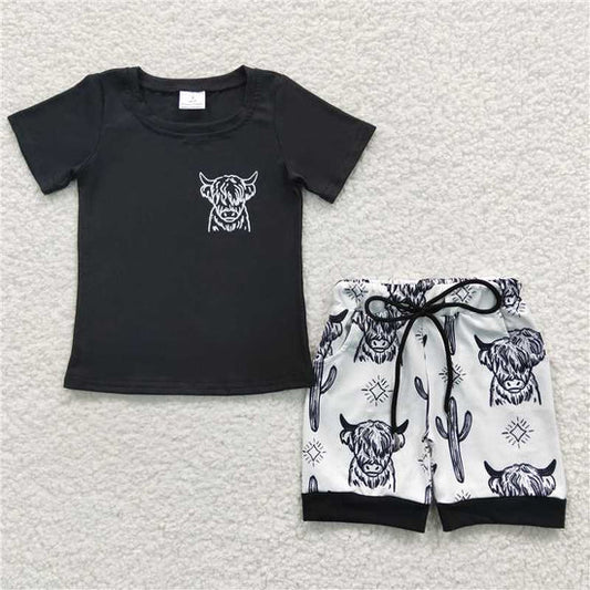 BSSO0209 Boys' Highland Black and white