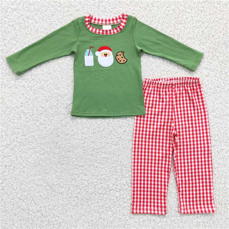 Santa Cookies Milk Green Matching