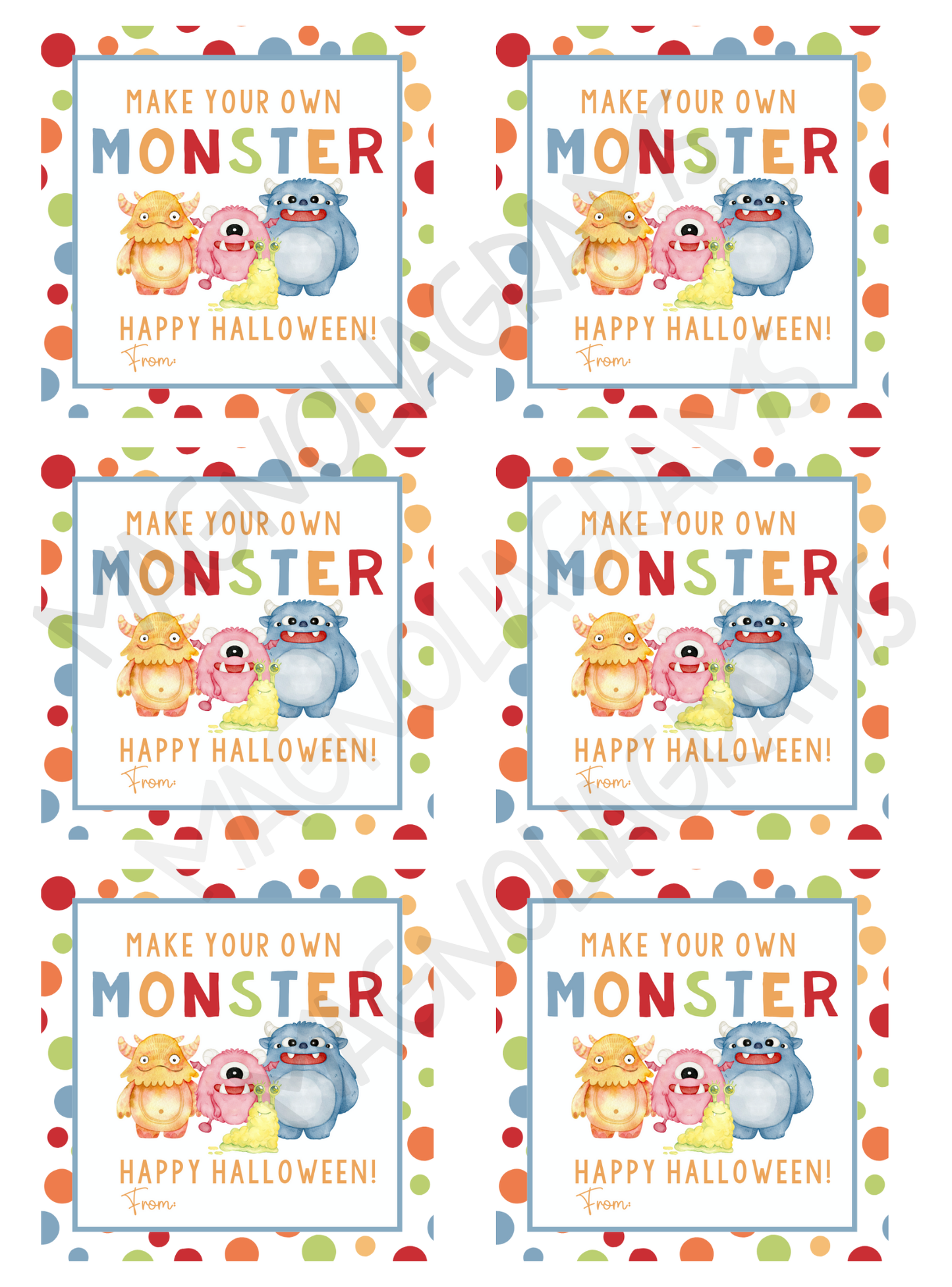 BOYISH MONSTER GOODY BAG TAG