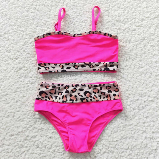 S0138 Rose Leopard Swimsuit Set