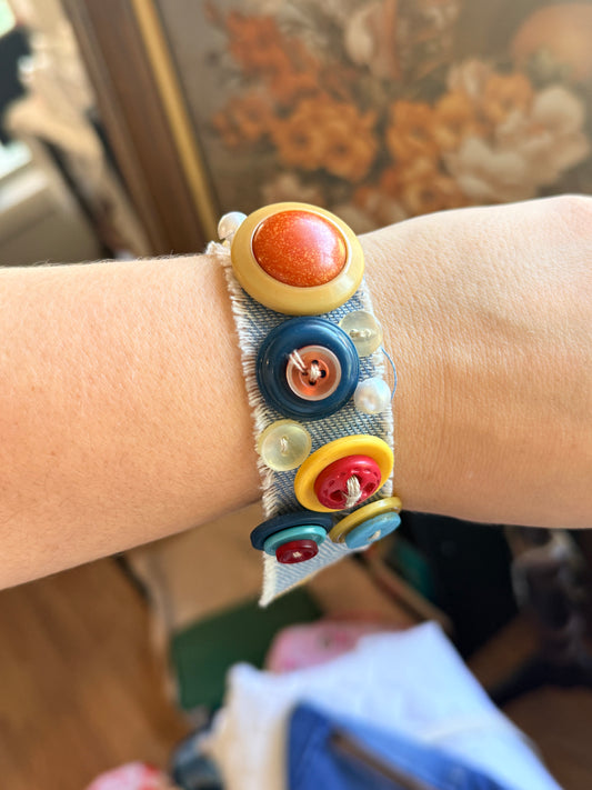Vintage Button Bracelet- Button Box