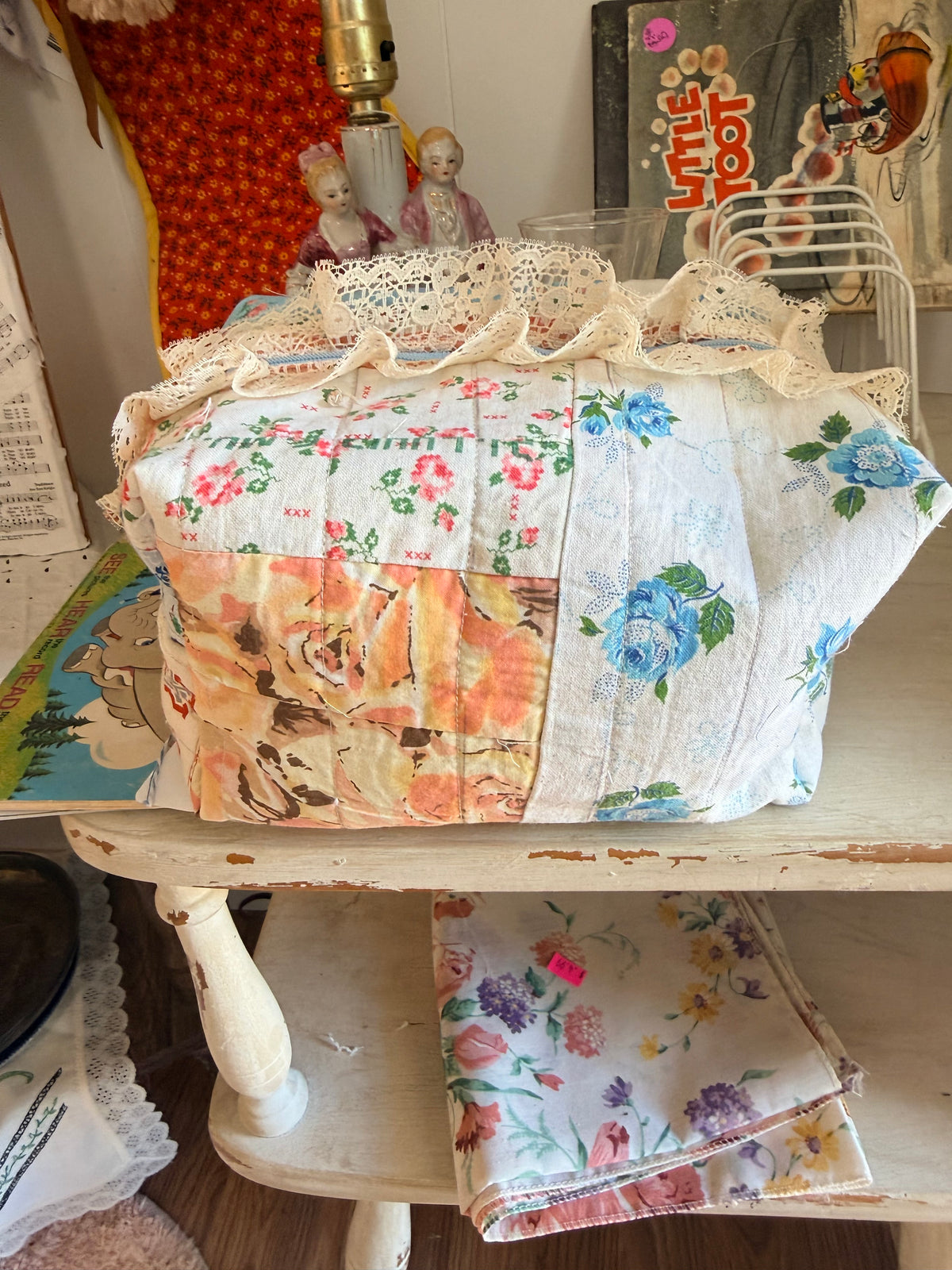 Vintage Quilt Boxy Makeup Bag