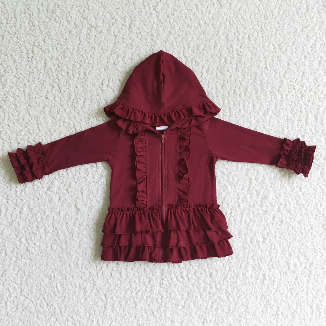 MAROON RUFFLE JACKET