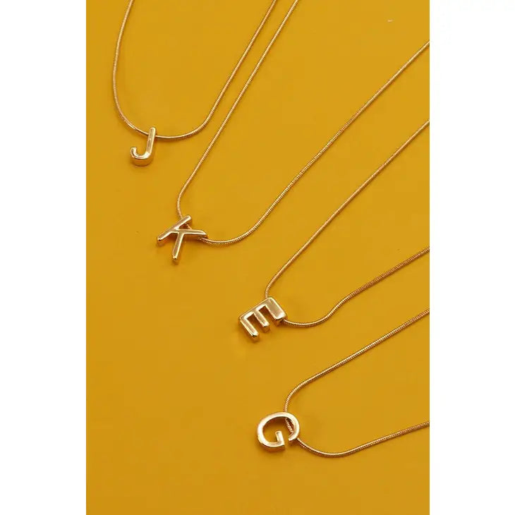 Delicate Snake Chain Initial Pendant Necklace