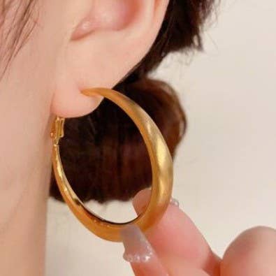 18K STAINLESS STEEL WATERPROOF TARNISH FREE HOOPS | 40E418