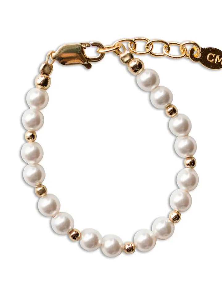 Girls 14K Gold-Plated Pearl Baby Bracelet Children's Jewelry Tat 2-3 weeks