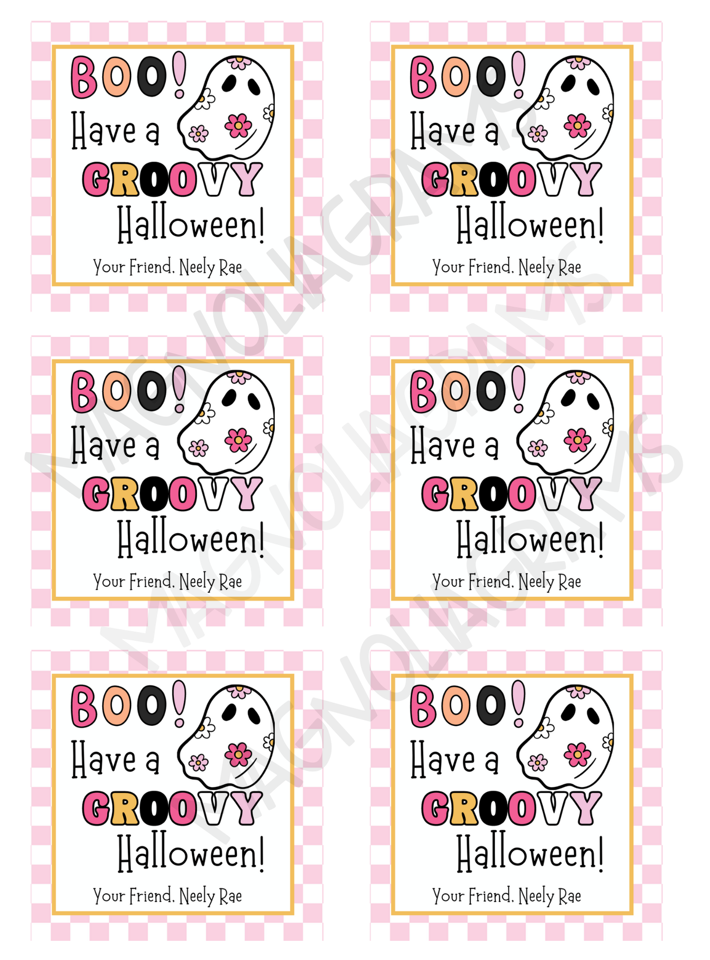 GROOVY BOO GOODY BAG TAG