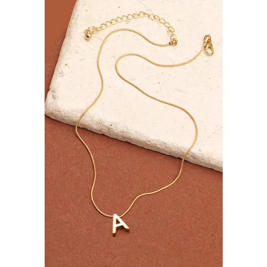 Delicate Snake Chain Initial Pendant Necklace