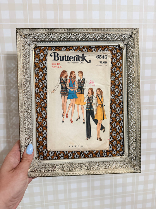 VINTAGE SEWING PATTERN FRAMED 6546