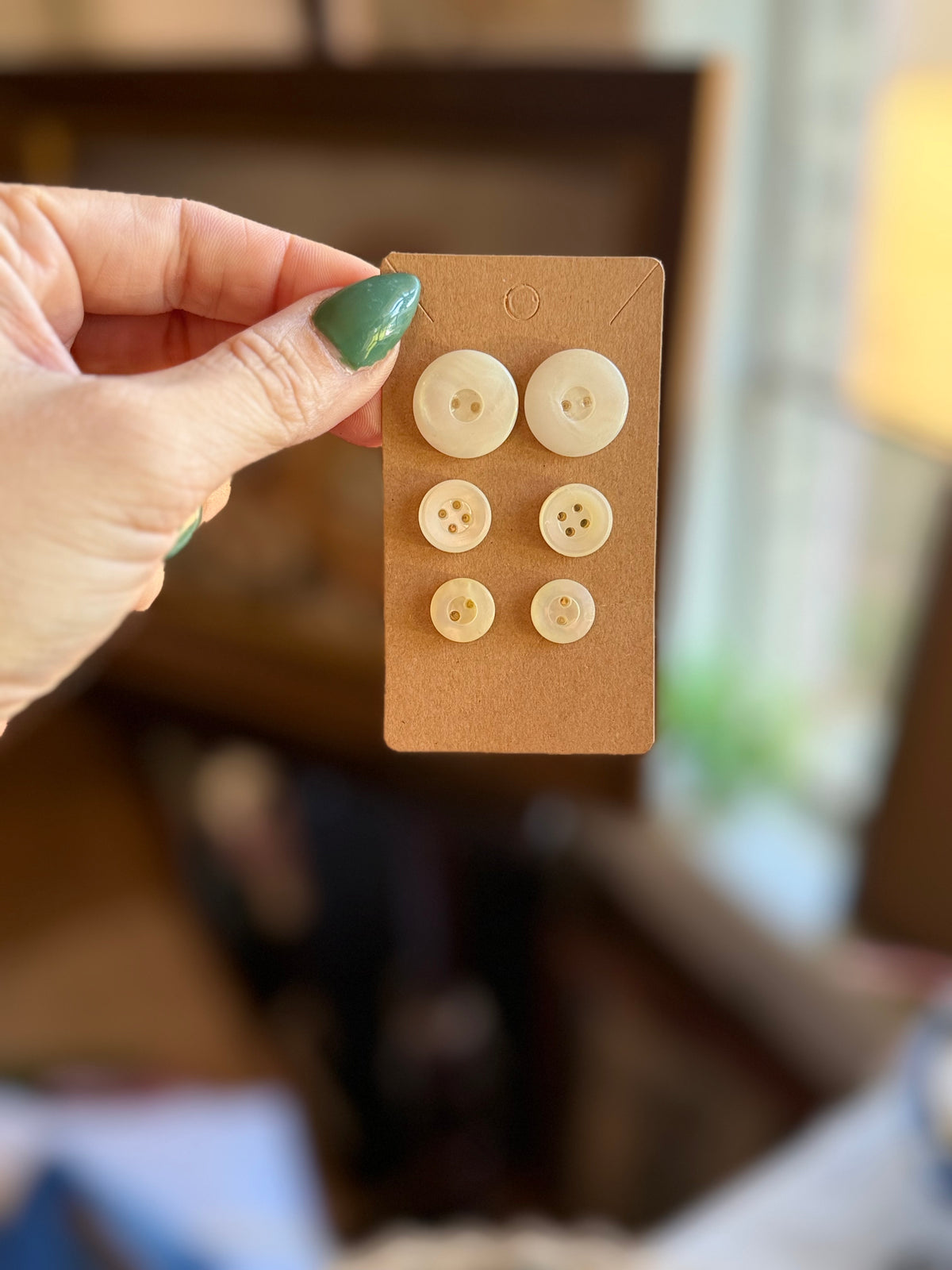 Vintage Button Earring Trio- Sunday's Best