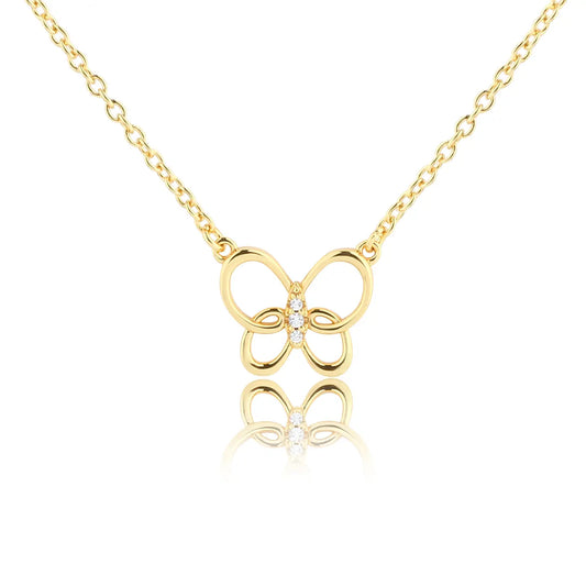 Girls 14K Gold-Plated Butterfly Charm Necklace