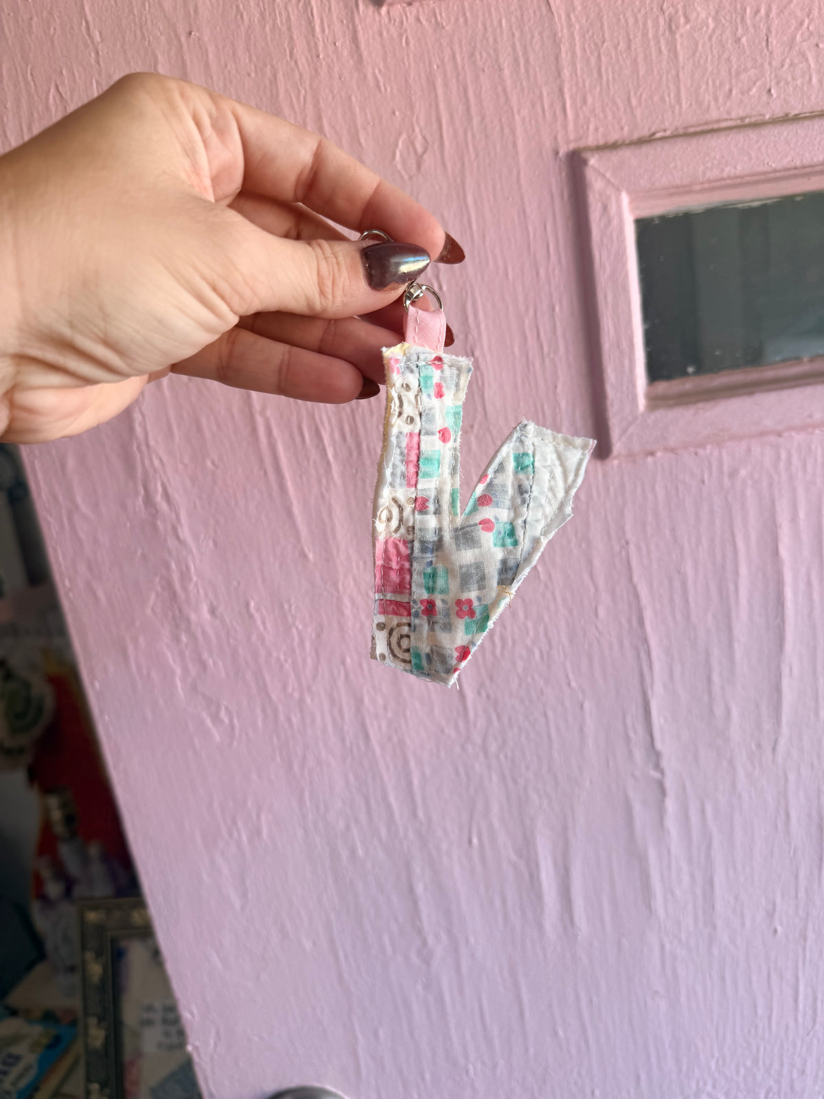 Vintage Quilt Initial Keychains-- More Options in Product Listing