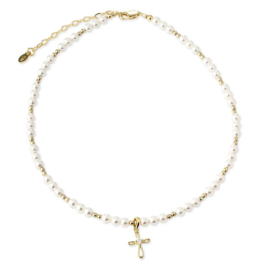 14K Gold Plated Cross Necklace Kids Jewelry