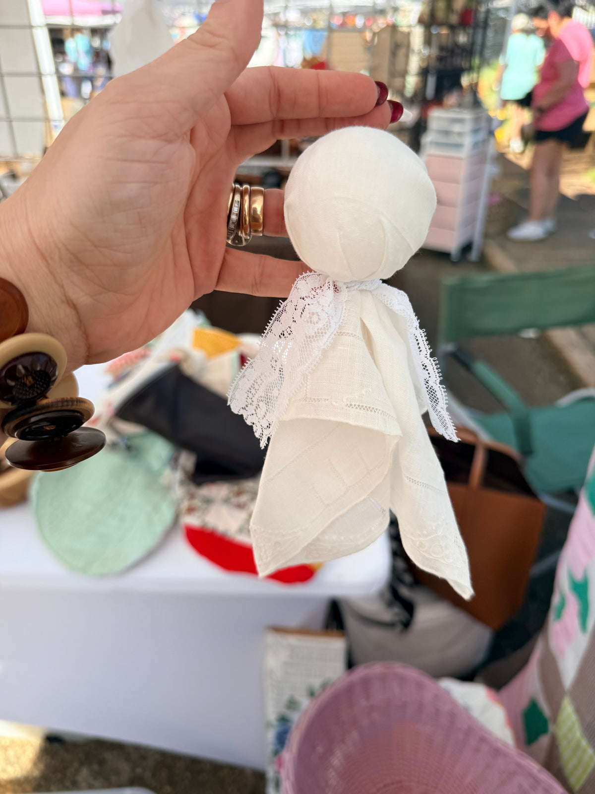Mystery Pull Vintage Handkerchief Ghost