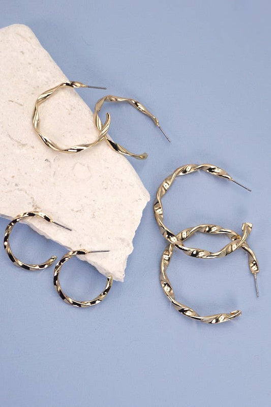 MULTI STYLE TWIST HOOP SET EARRINGS | 31E03738