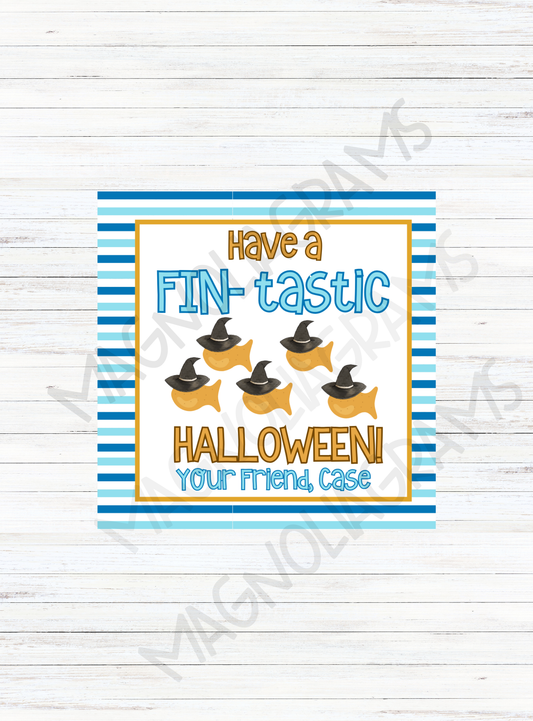 BLUE FINTASTIC GOODY BAG TAG