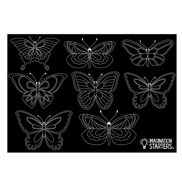 Chalkboard Placemat Coloring Set- Princess & Butterfly