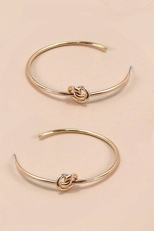 GOLD KNOT HOOP EARRINGS | 80E3850