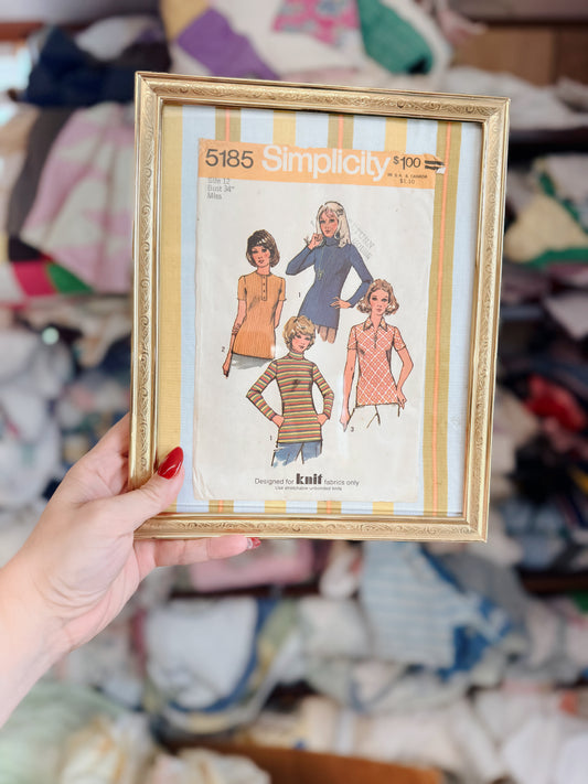 VINTAGE SEWING PATTERN FRAMED 5185