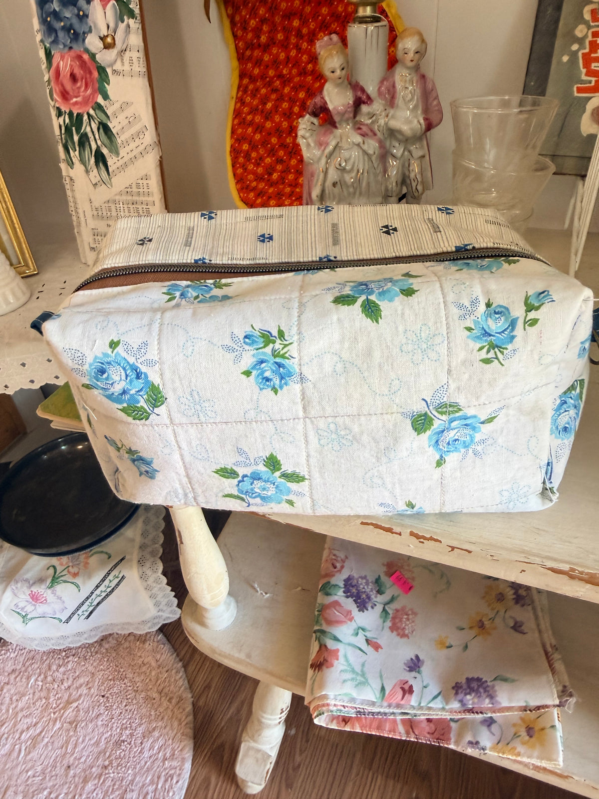 Vintage Quilt Boxy Makeup Bag