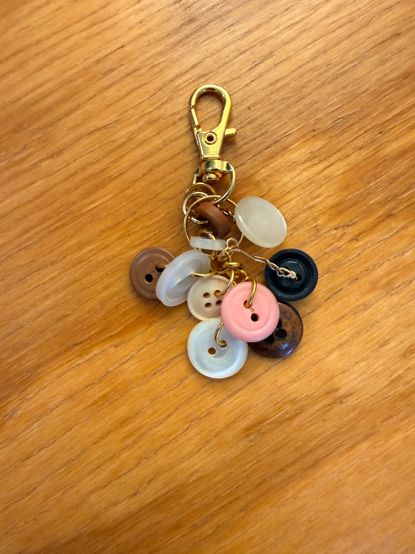 Vintage Button Bag Charm/Key Chain 2