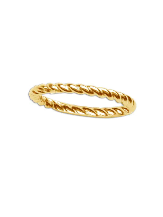 Gold-Plated Baby Ring, Twisted Band Kids Ring Stackable Ring