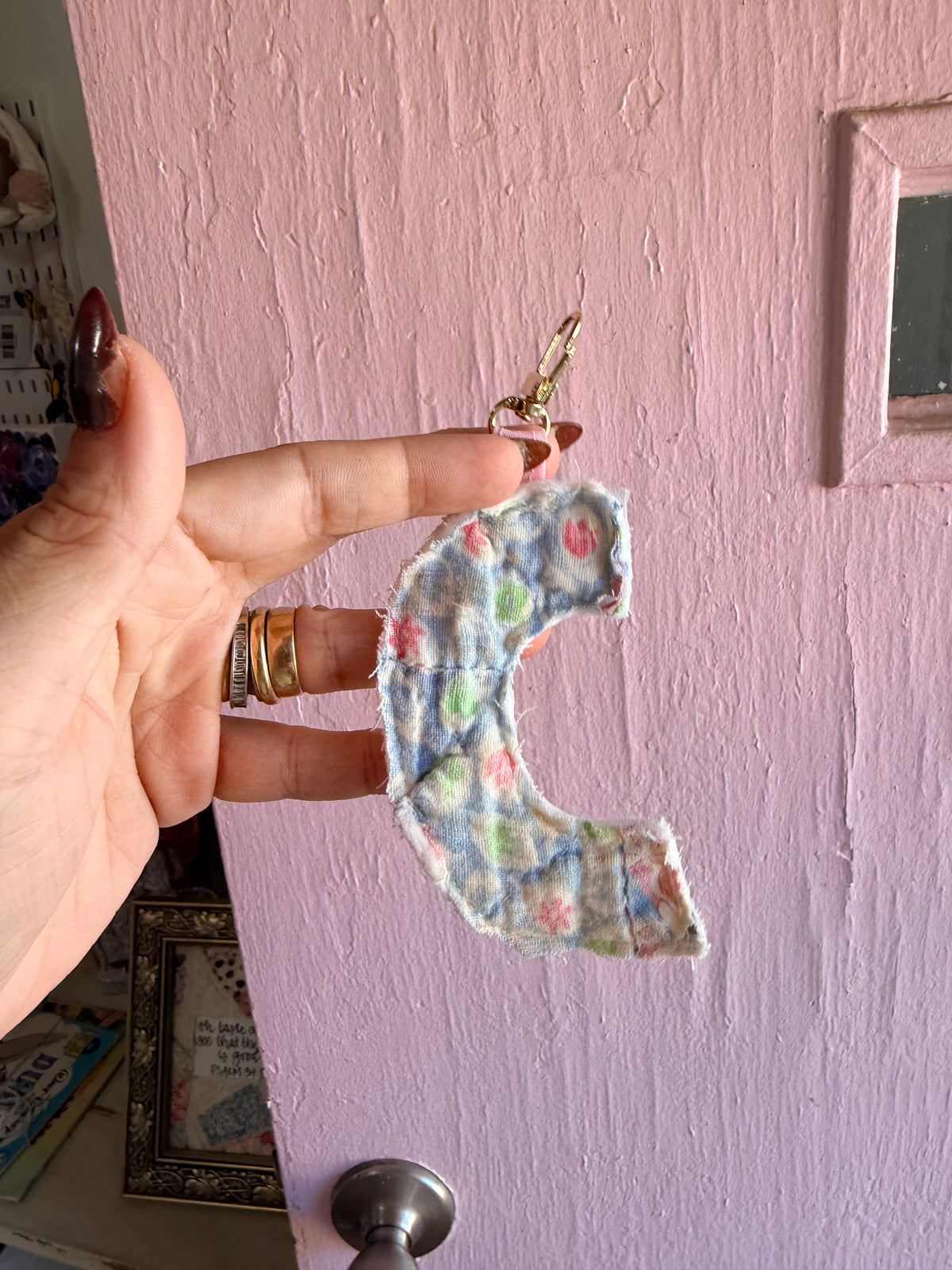 Vintage Quilt Initial Keychains-- More Options in Product Listing