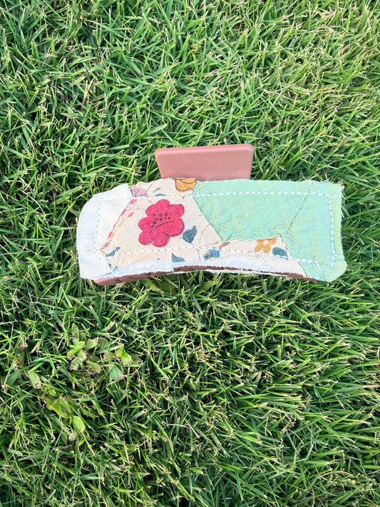 Vintage Quilt Claw Clip 3.5in 48