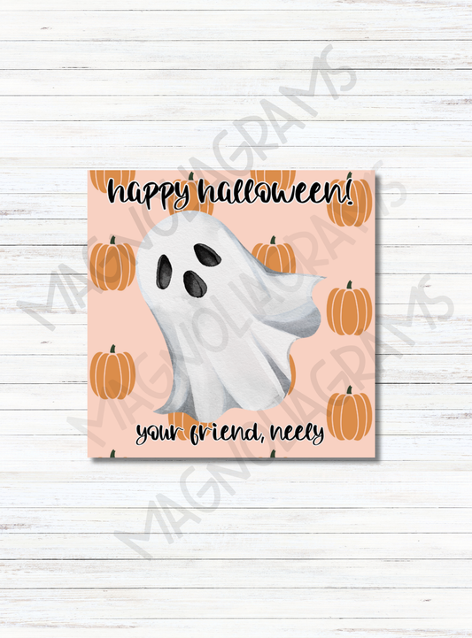 PUMPKIN GHOST GOODY BAG TAG