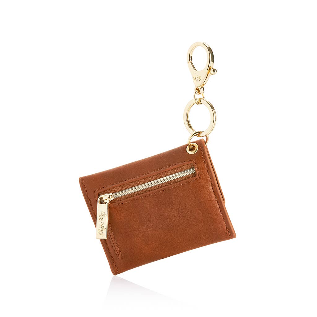 Cognac Itzy Mini Wallet™ Card Holder & Key Chain Charm