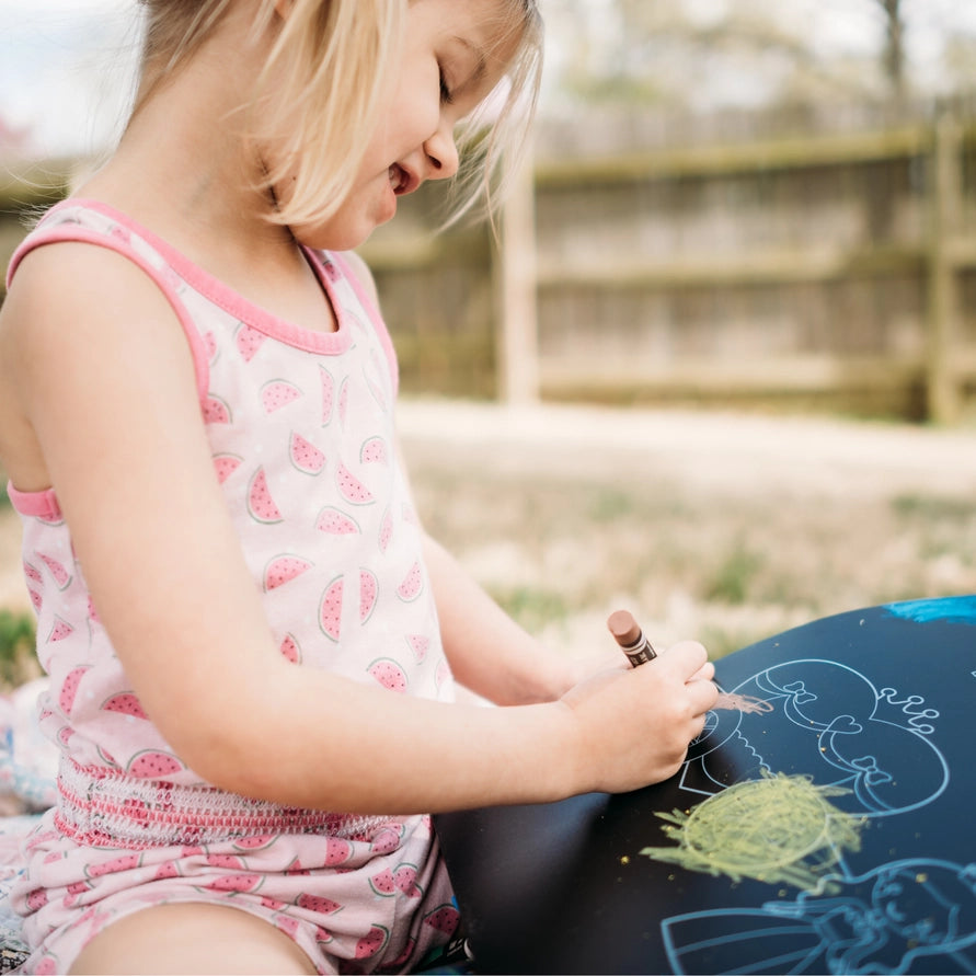 Chalkboard Placemat Coloring Set- Princess & Butterfly