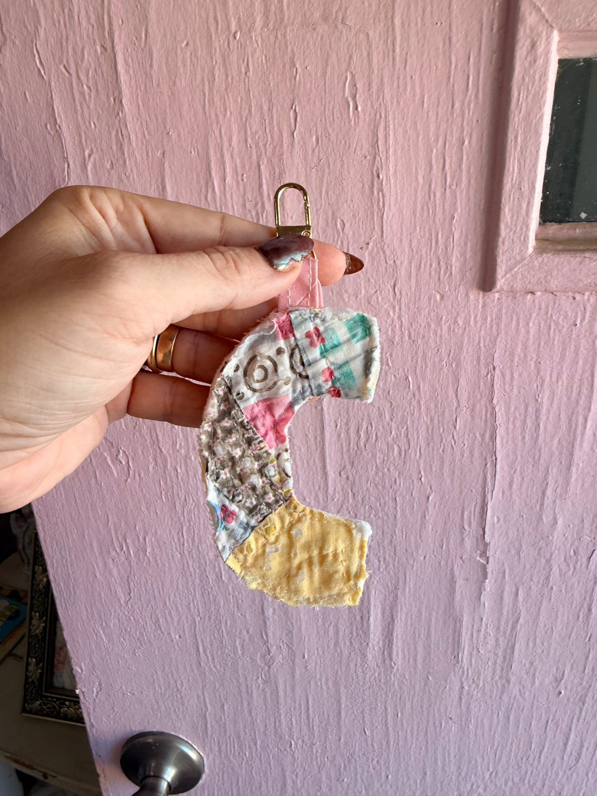 Vintage Quilt Initial Keychains-- More Options in Product Listing