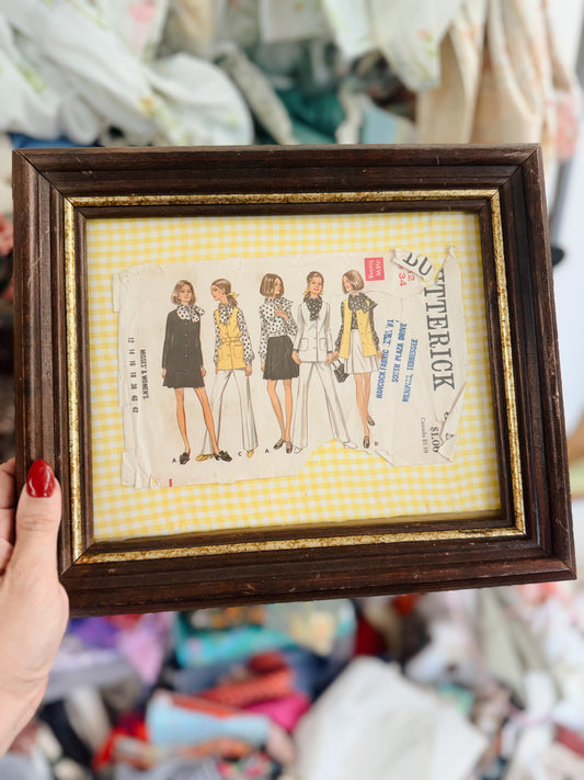 VINTAGE SEWING PATTERN FRAMED