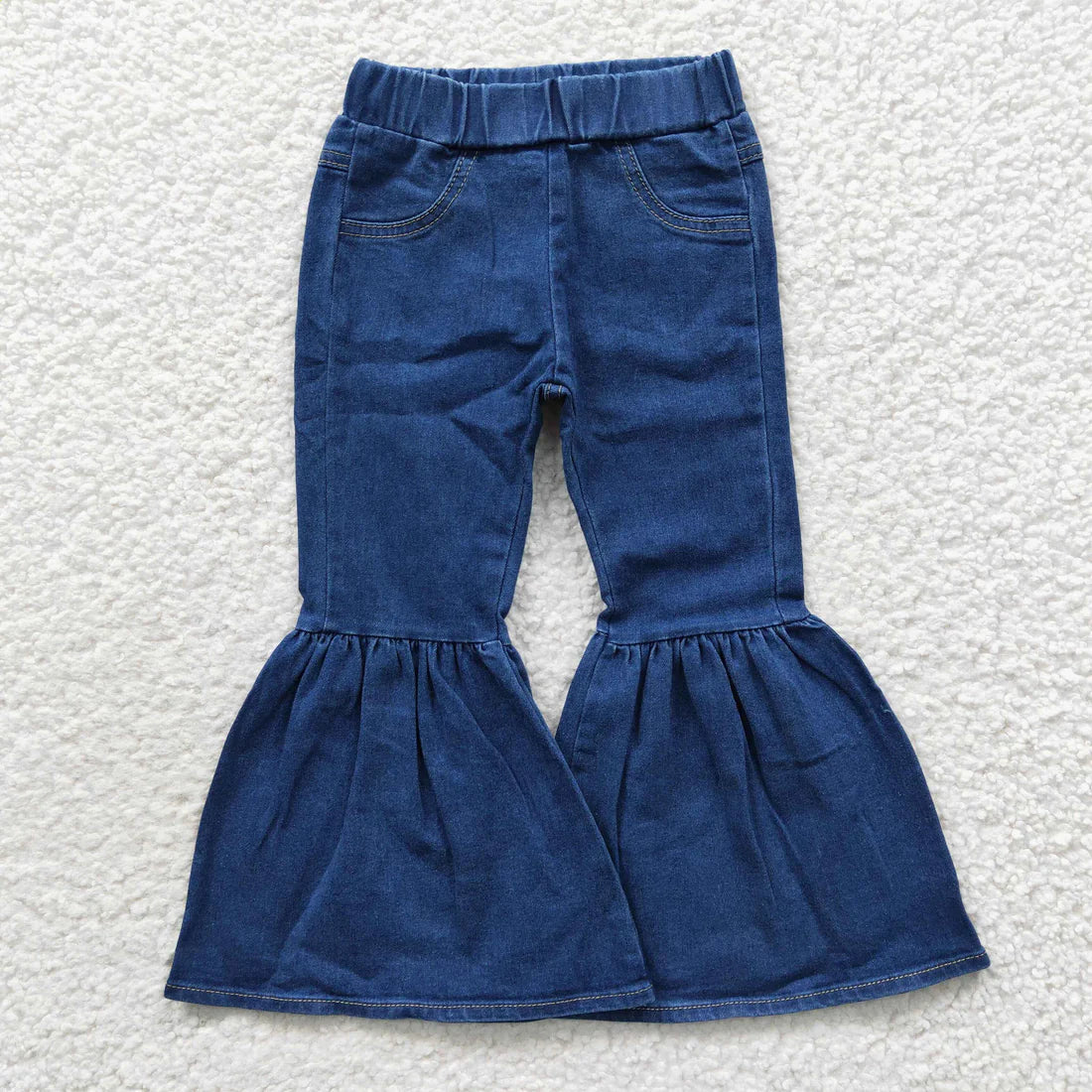 P0071 Blue Elastic Denim Flared