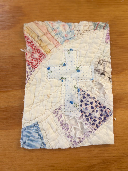 5x7 Unframed Vintage Quilt Cross