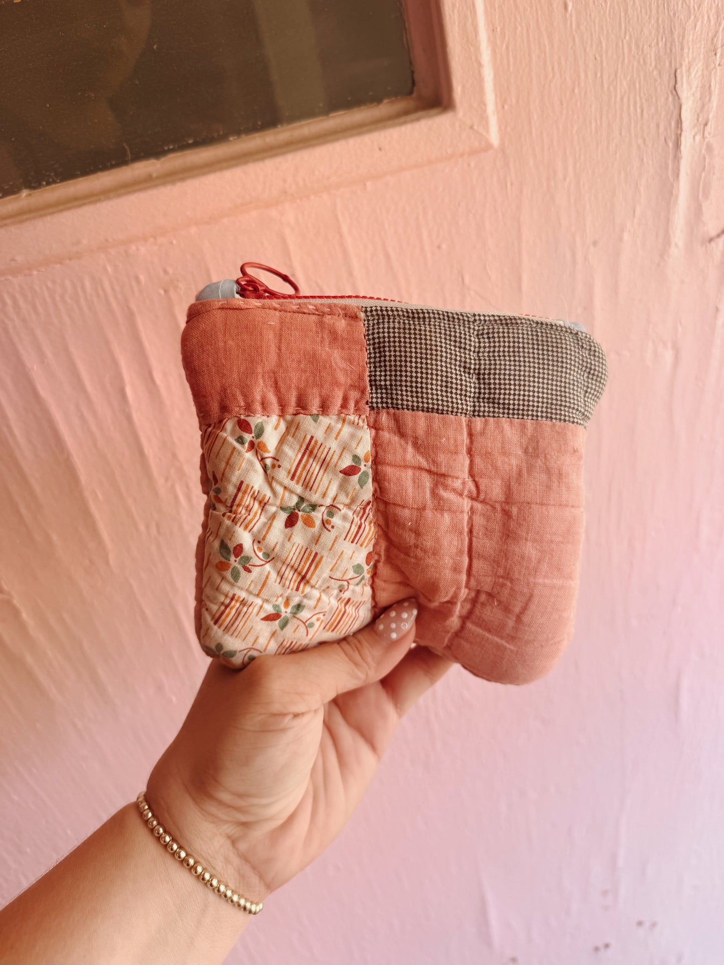 Quilted Zip Bag Pink