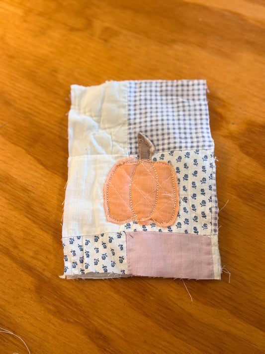 Unframed 5x7 Pumpkin Vintage Quilt Piece 2