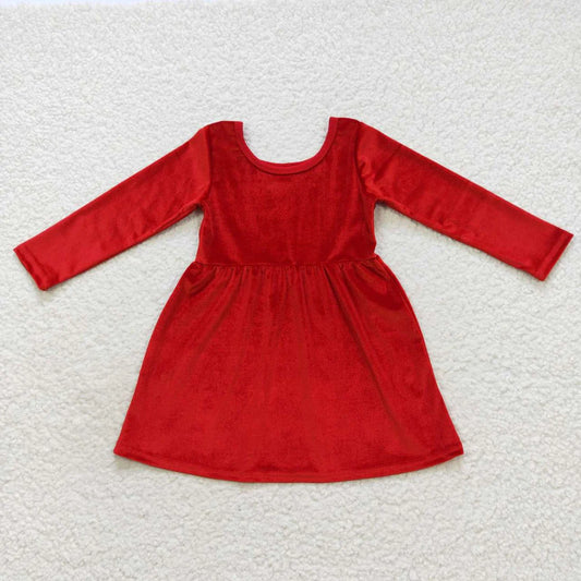 GLD0335 red velvet dress