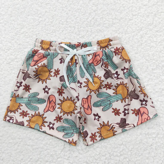 S0030 Boys Hat Cactus Sun Swim Trunks