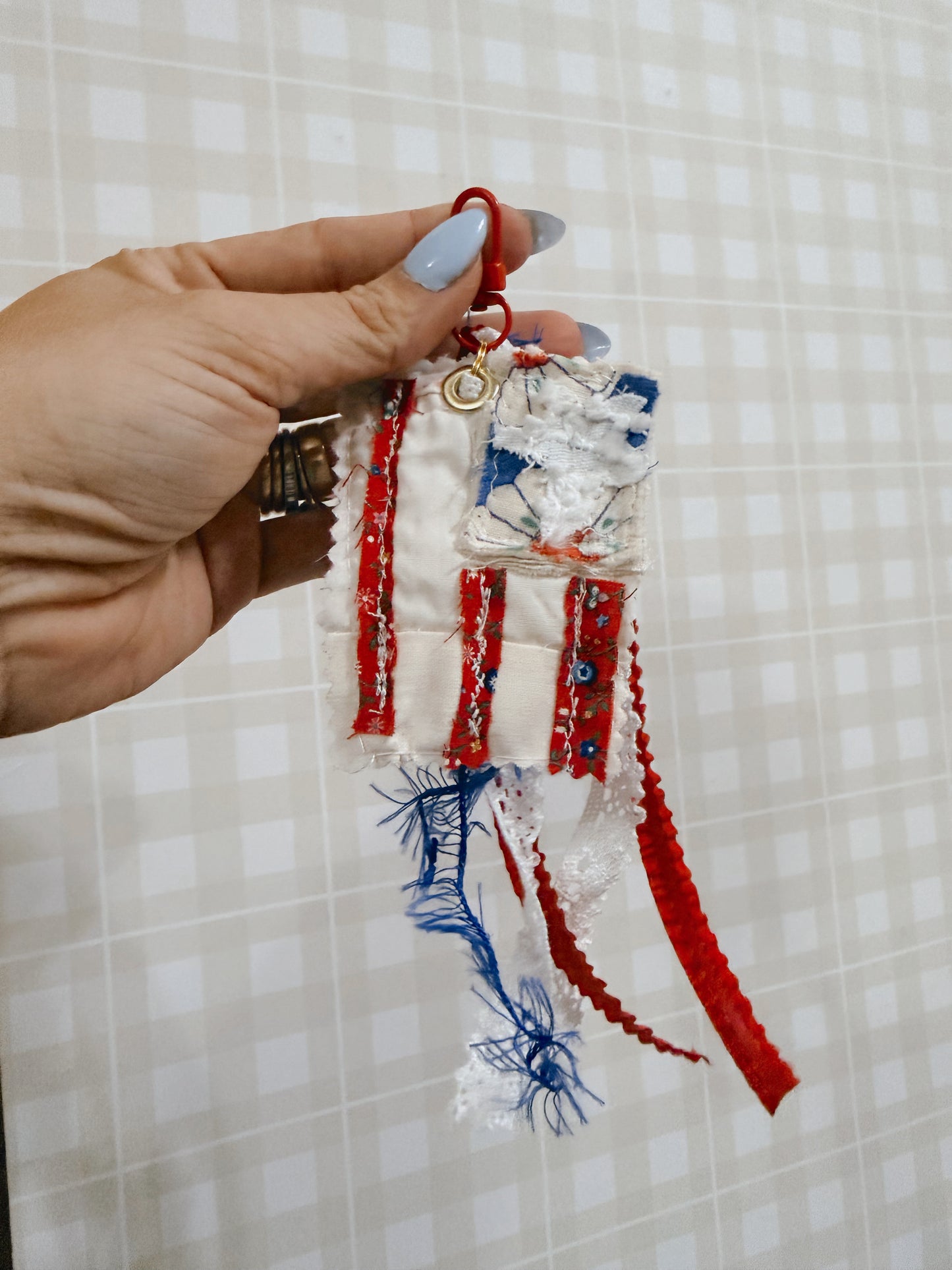 Americana Vintage Quilt Bag Charm 20
