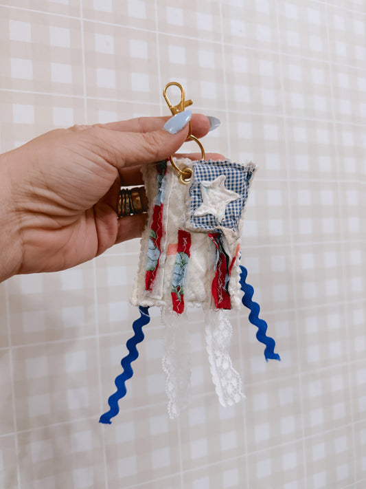 Americana Vintage Quilt Bag Charm 18