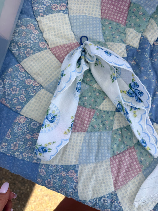 Vintage Hankie Bag Charm 4